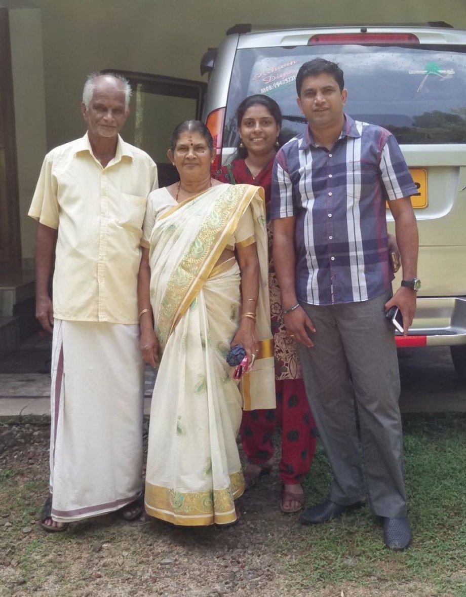 Anish with his wife and parents